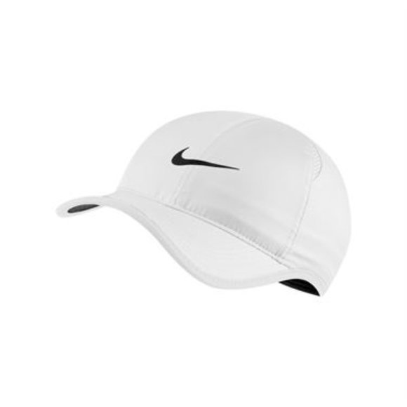 Nike Dri-FIT Aerobill Featherlight Perforated Running Cap White w/Black Logo NWT - Picture 1 of 1